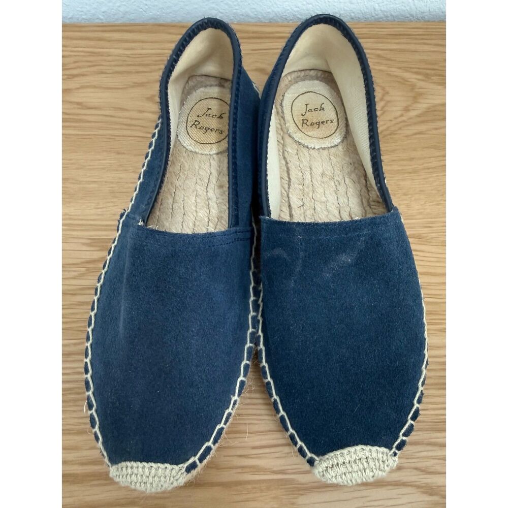 Jack Rogers Blue Suede Espadrilles Size 8